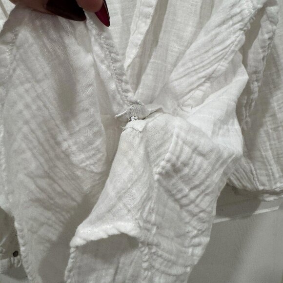 We the Free White Gauze Long Sleeve Oversized Pullover‎ Wrap Size Small S - Picture 2 of 9